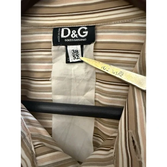 Dolce & Gabbana Men's Button Front‎ Dress Shirt Stripes Sz 38/52 - Picture 3 of 4